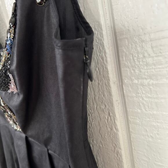 All Saints Women Sleeveless Sequin Cocktail Mini Dress Glam Party Black Size 6 - Picture 3 of 10
